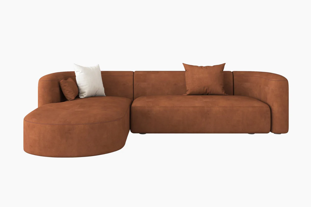 Home Mart Mellow Velvet 2-Piece Chaise Sectional Sofa - Image 7