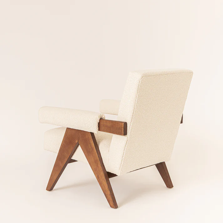 Home Mart Sand Boucle Easy Lounge Arm Chair - Image 10