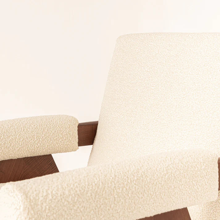 Home Mart Sand Boucle Easy Lounge Arm Chair - Image 12