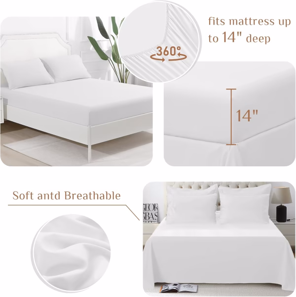 Home Mart Down Alternative 7pcs Comforter Set White – Ultra Soft Microfiber Duvet with 250GSM Filling – King Size 240x260 cm – Lightweight, Breathable & Hypoallergenic Bedding for All Seasons - Image 77