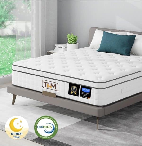 Home Mart Hybrid 20 cm Pocket Spring Mattress with Memory Foam Gel, Motion Isolation & Pressure Relief – Orthopedic Support for Back Pain Medium Firm Comfort - Image 3